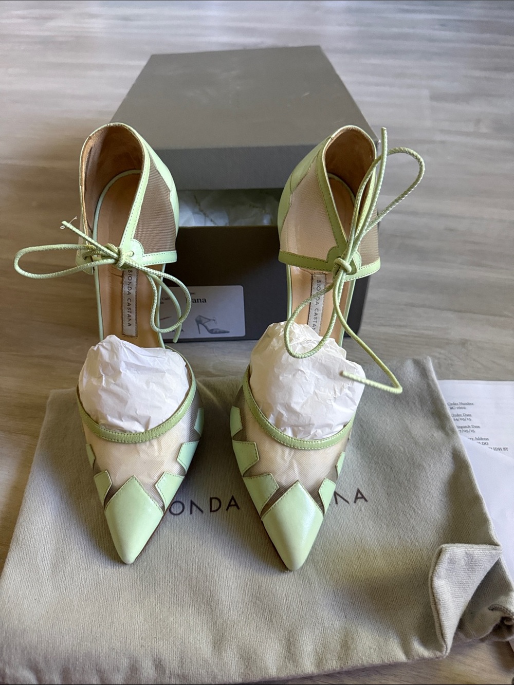 Bionda Castana Lana Mint Green Pointed Lace-Up